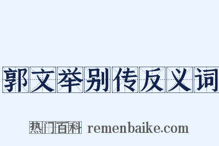 郭文举别传反义词是什么意思的图片